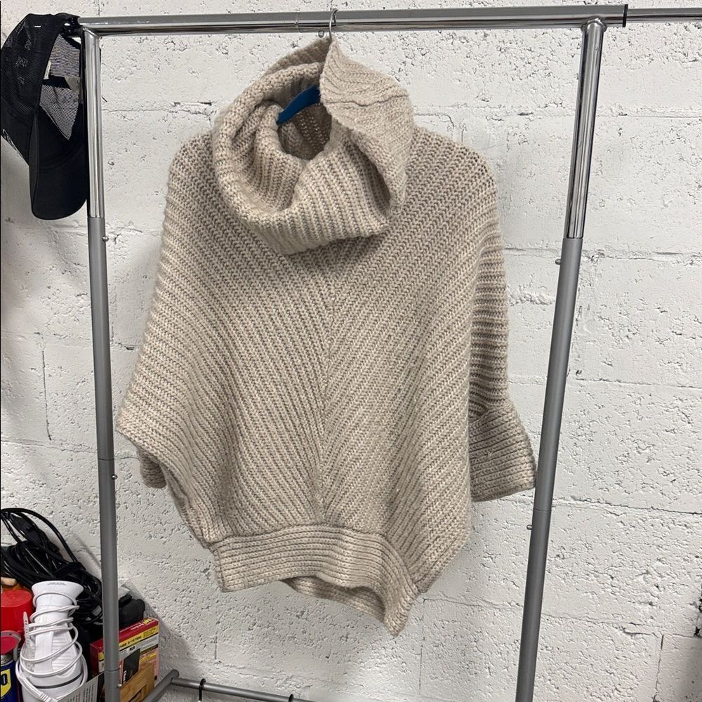 BCBGMaxAzria Taupe Knit Sweater - Large Cowl Neck - Worn Once Size XXS